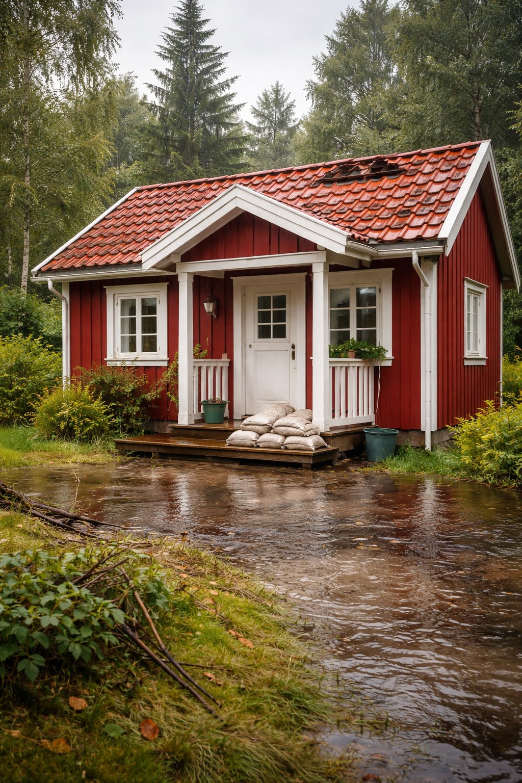 Semesterhus i dåligt väder