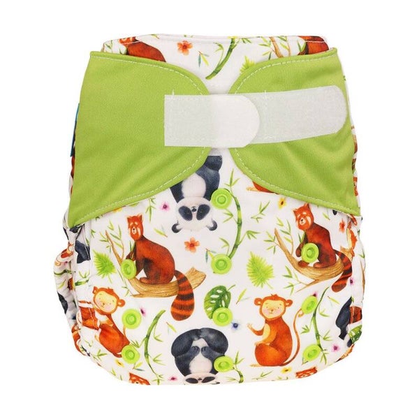 Blümchen overbroekje - one size - Panda - klittenband