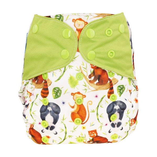 Blümchen overbroekje - one size - panda - drukknoopjes