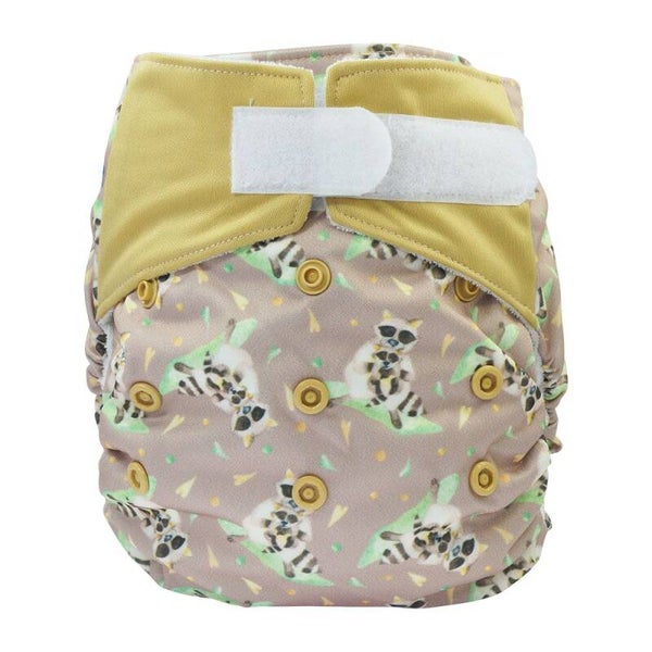 Blümchen - All in one luier - one-size - Racoons - klittenband