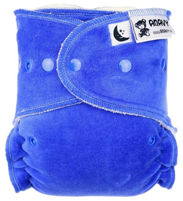 Anavy voorgevormde nachtluier XL/Blueberry met drukknoopjes