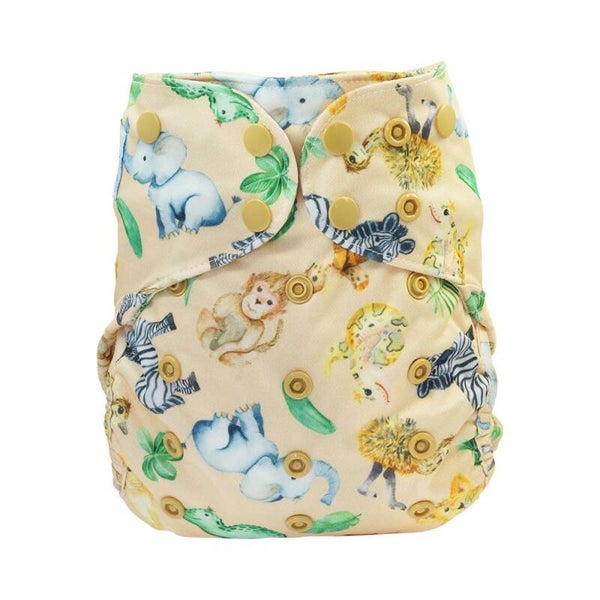 Blümchen overbroekje - 2 in 1 systeem - one size - Africa - Drukknoopjes