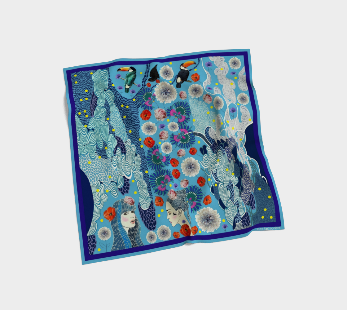 Foulard en soie *Le dialogue des Jajas*