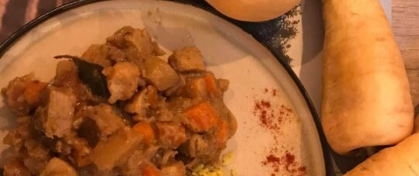 vegetarische stoverij met puree