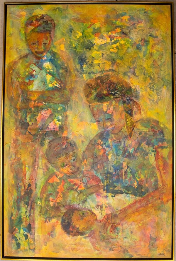 USF009 - Large painting by Adja Jued - untitled - on Canvas - Ghana