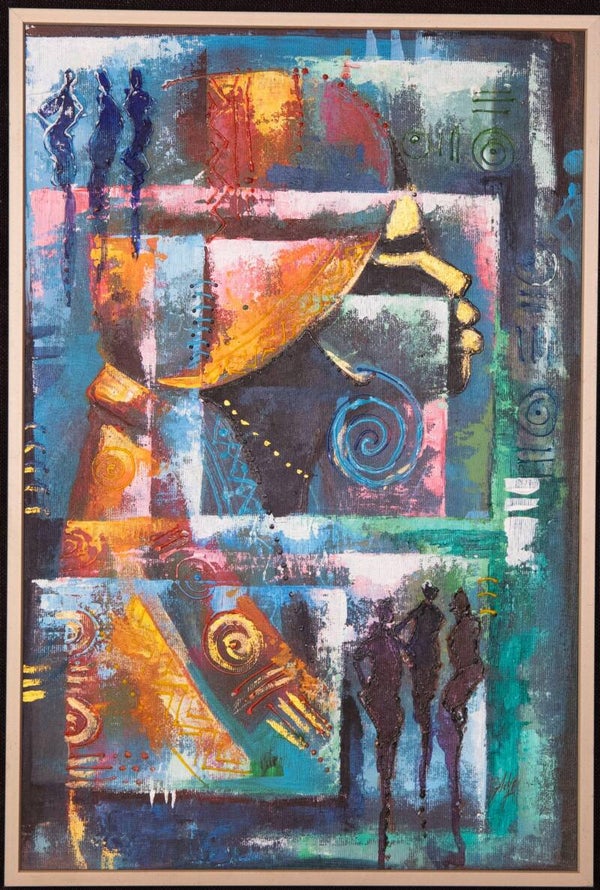 260709 - Godwin Adjei Sowah " abstract " - paint on canvas -Ghana