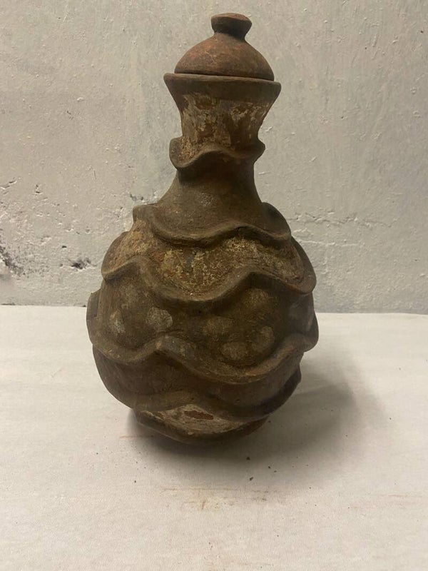 221038 - Extremely rare Terracotta African Tutsi Jar with lid - Certificate - Rwanda