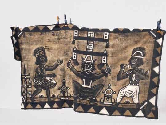250133 - Tapestry - 210 cm x 110 cm - Korhogo's web - Iv. Coast.