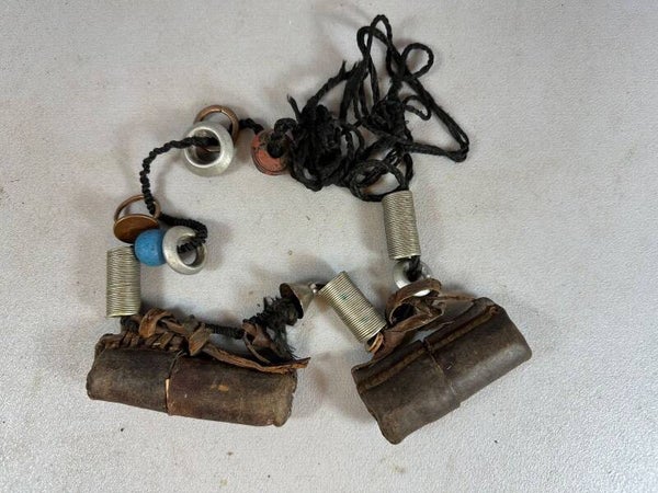 240415 - Antique Ethiopian Kitabs necklace with various amulets. - Ethiopia.