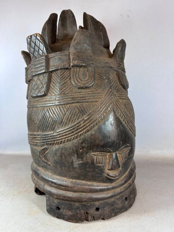 250122 - Old Mende Sowei Sande Society Mask - Sierra Leone.