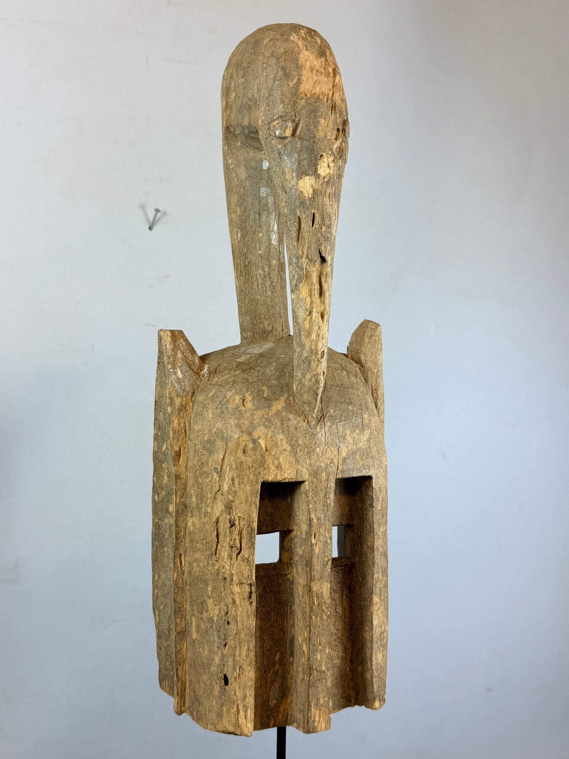260267 - Old African Dogon Satimbe Mask with bird on top - Mali.