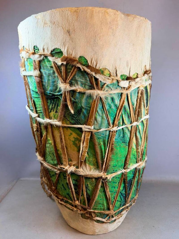 260308 Large African Ethiopian Traditional Kebero Coptic Church Drum - Ethiopia