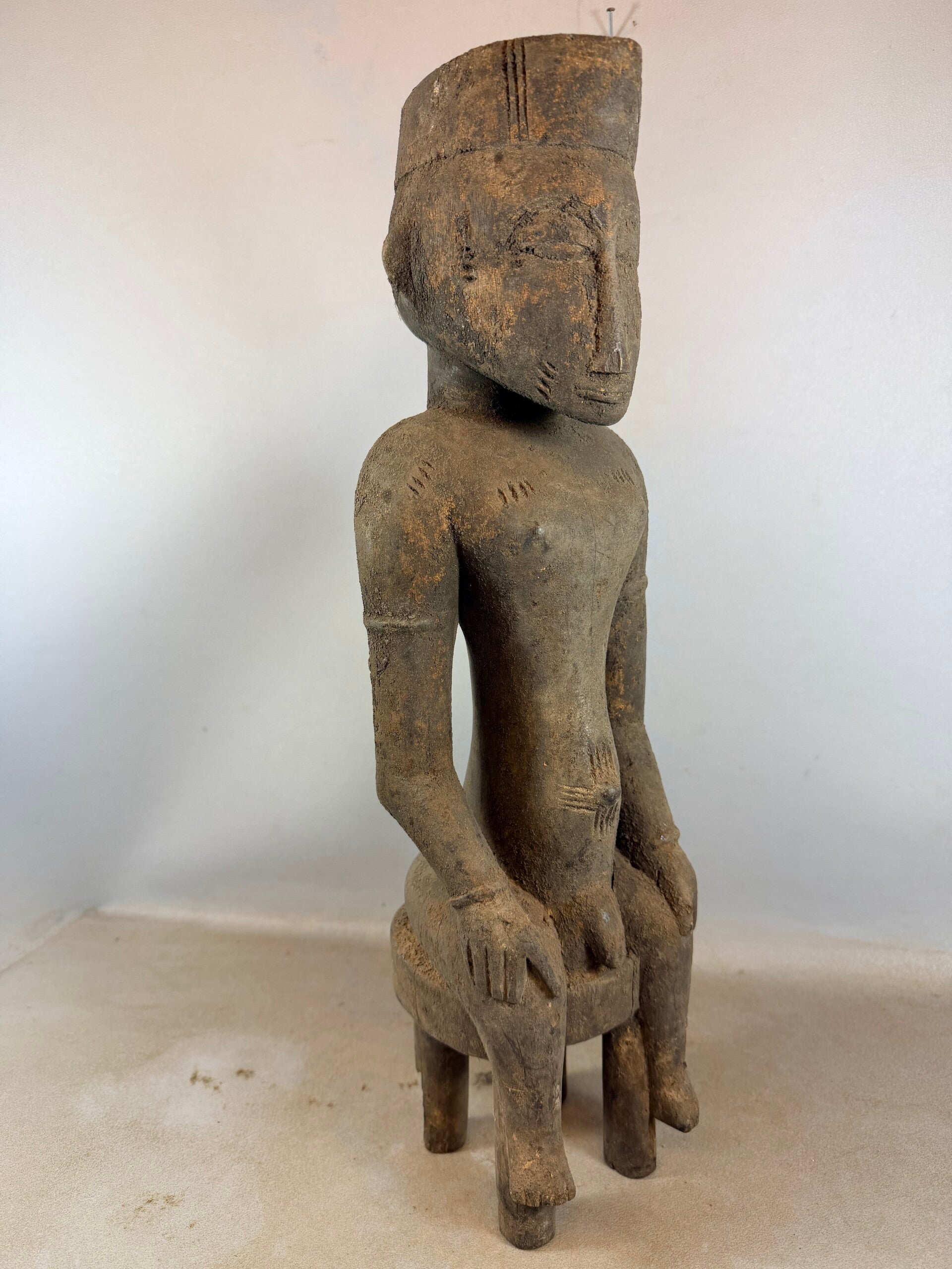 260417 - Large Impressive Old African Senufo sculpture - Iv Coast.