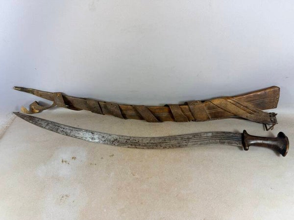260422 - Rare Original 19th Century Ethiopian Sword in Scabbard - Ethiopia