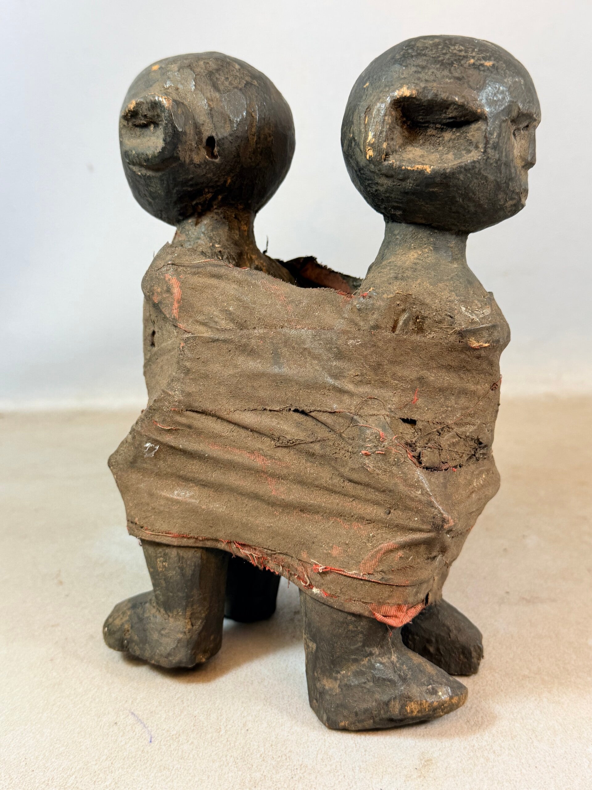 260434 - Old Rare African Nyamezi twin statue - Tanzania.