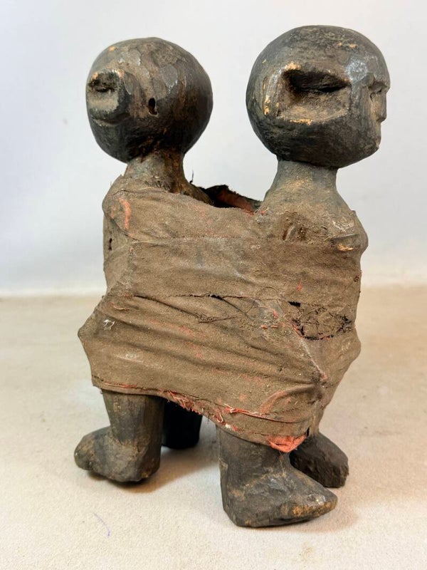 260434 - Old Rare African Nyamezi twin statue - Tanzania.