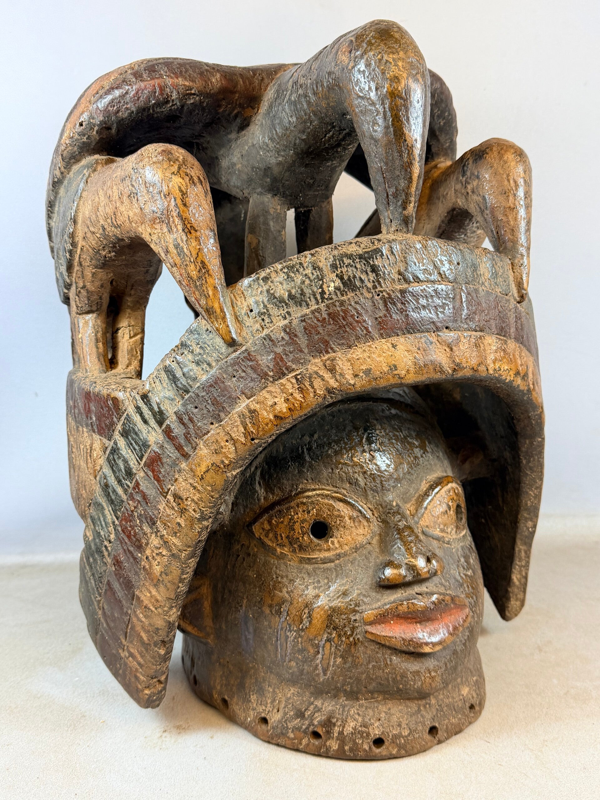 260443 - Old Yoruba Gelede Head- or Helm mask - Nigeria.