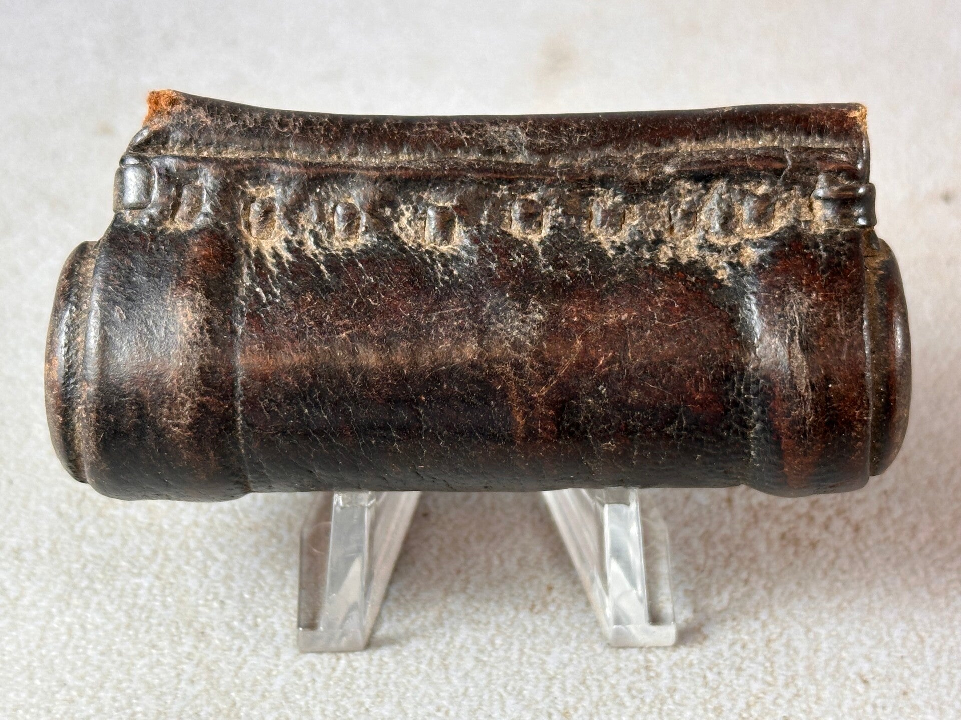 250405 - African Ethiopian Coptic Leather scroll or kitab amulet - Ethiopia.