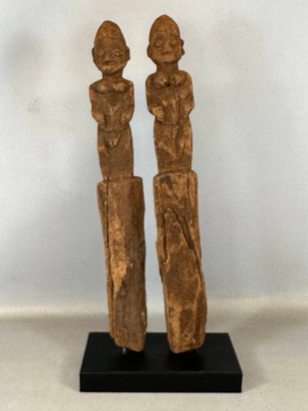 250430 - Rare and Old African Protection Bocci statues on stand - Nigeria.