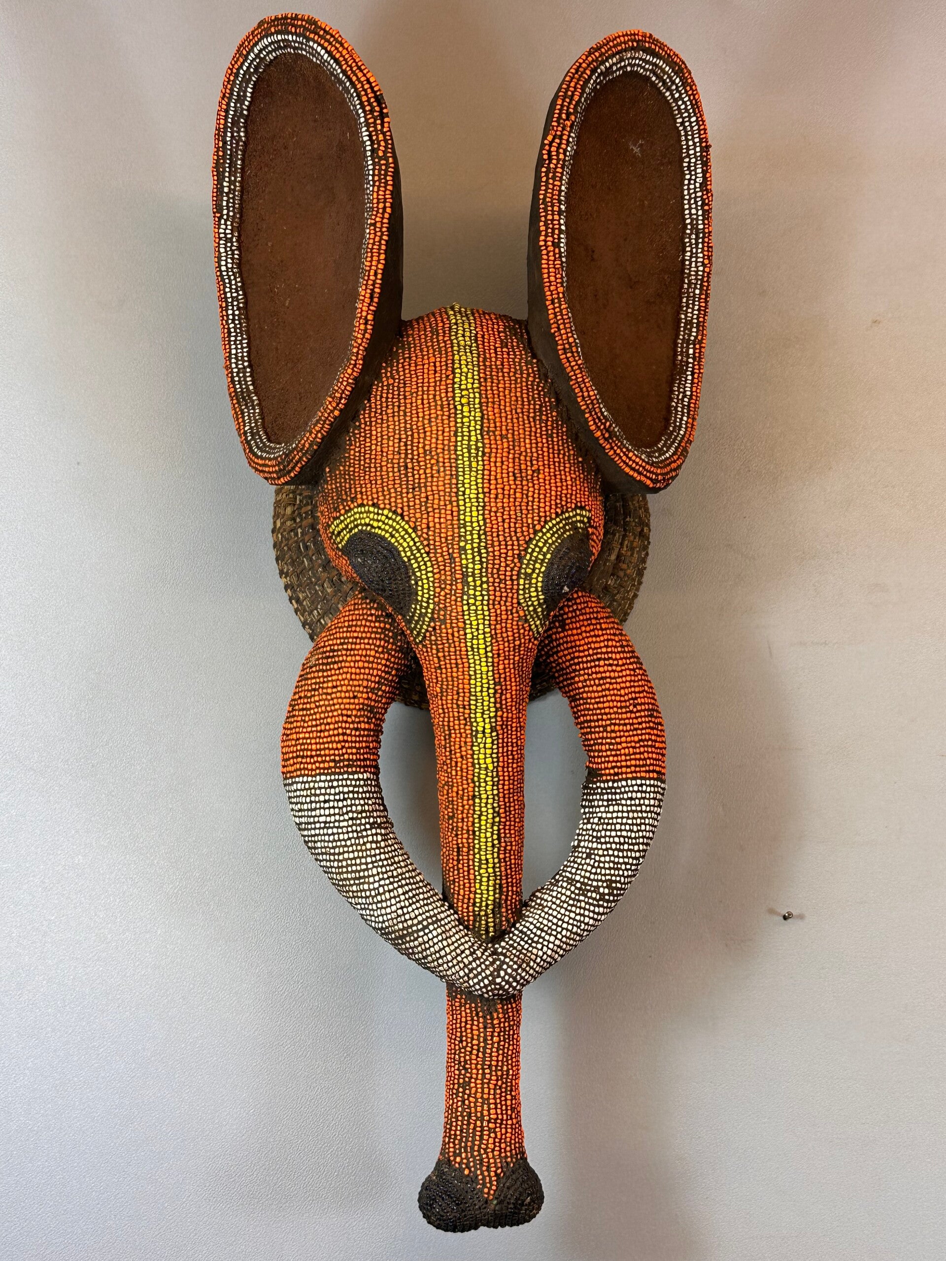 250642 - Old and Rare beaded Eléphant Mask from the Bamileke - Cameroon.