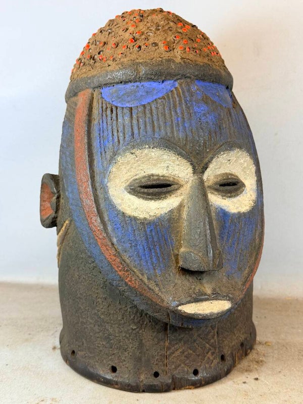 260731 - Large Heavy Rare Old African Igala helm mask - Nigeria.