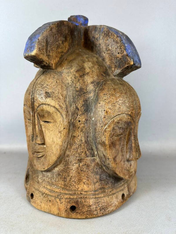 240446 - Rare Old African Fang Ngontang Helmet Mask - Gabon.