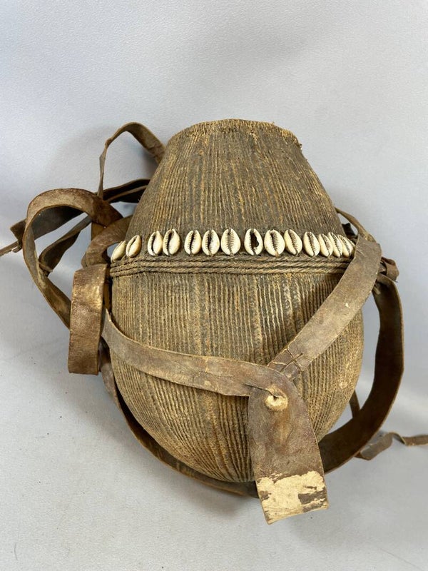 221112 - Tribal used Borana Gorfa Woven Milk Container - Ethiopia.