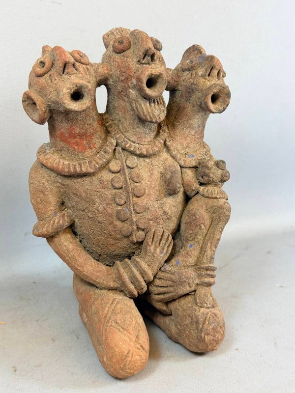 260992 - Antique Terracotta Djenne Three heads sculpture - Mali