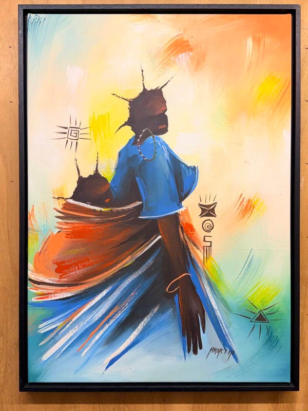 261086 - African painting by Daniel Akortia ""Independent Lady" - Ghana