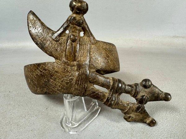 240863 - Nice African Dogon Bronze Snake Bracelet - Mali.