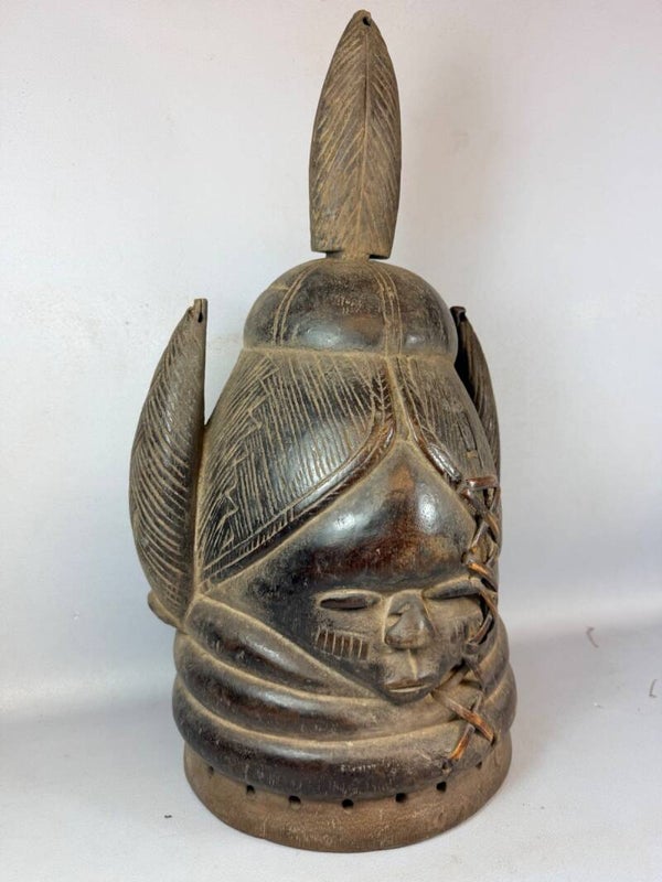 260890 - Old African Mende Sowei Sande Society Mask - Sierra Leone.