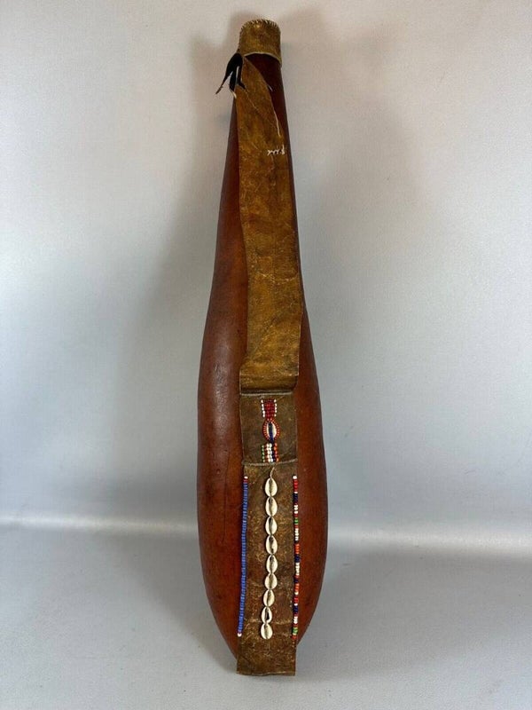 231038 - African Masai calabash with decoration - Tanzania