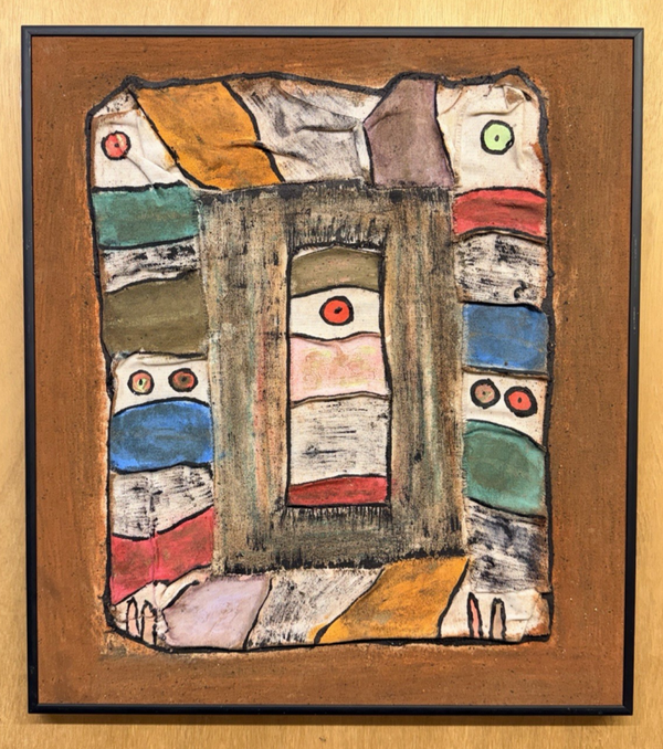 USF044 - African painting - Artist Abdoul Kader Boly - Abstract - Burkina Faso.