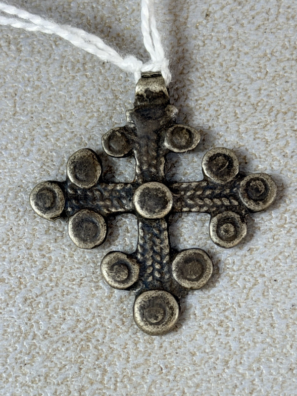260659 - Antique mid 20th cent. Ethiopian silver Coptic Neck Cross - Ethiopia.