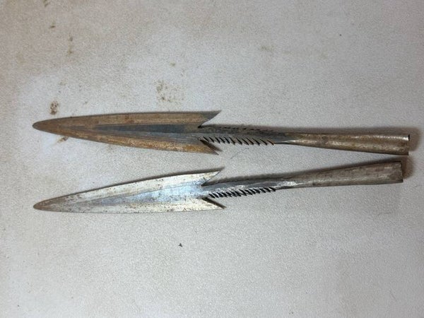 260510 - Two old African Makrigga hunting spears - Congo