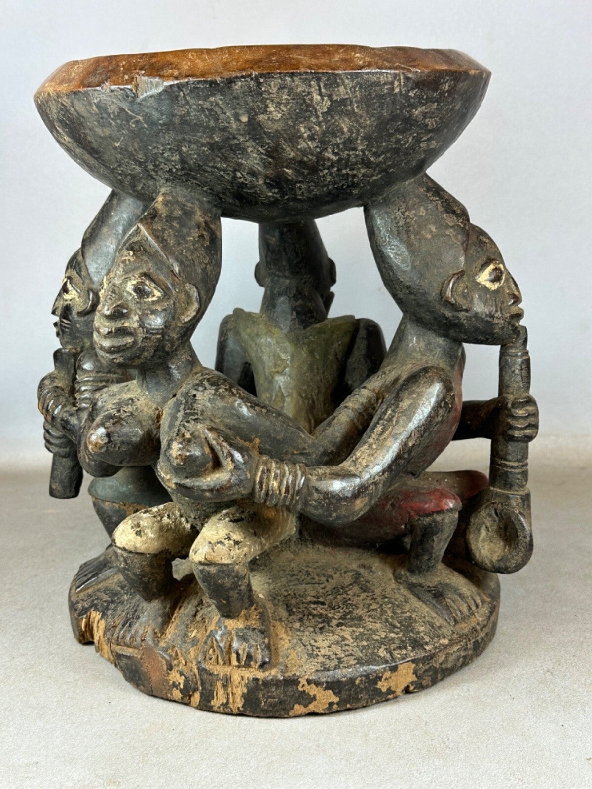 251239 - Old African used Yoruba Shango stool - Nigeria.