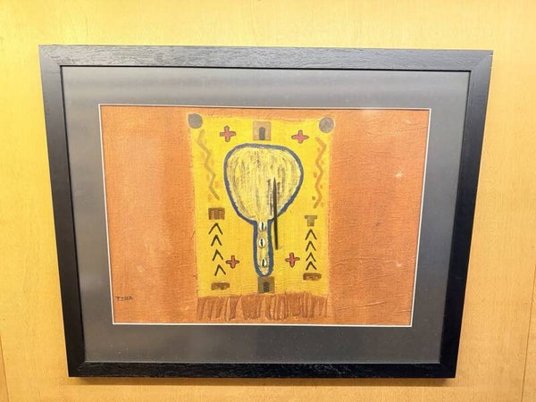 USF046- African art - Artist T. Issa - calabash - Burkina Faso.