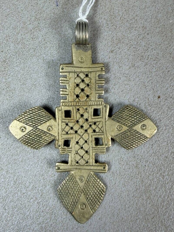 260660 - Old Ethiopian Coptic Handmade Neck Cross - Ethiopia.
