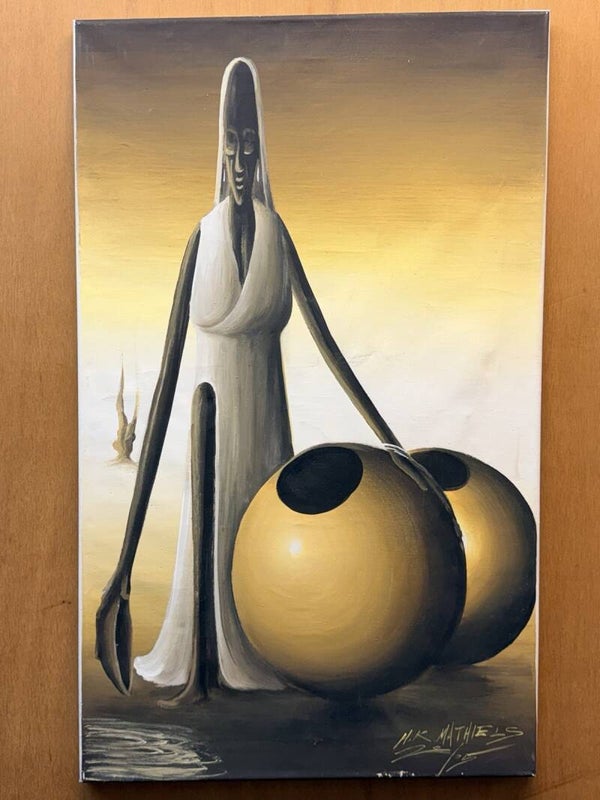 USF057 - African painting by HK Mathiels - Untitled - Ghana
