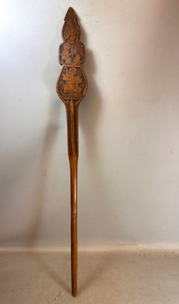 250846 - Antique wooden priest's staff from a cave church in Lalibela Ethiopia.