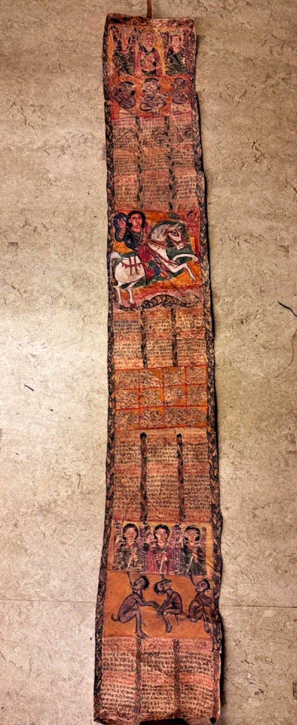 251031 - Antique Ethiopian painted leather scroll 18th century - Ethiopia.
