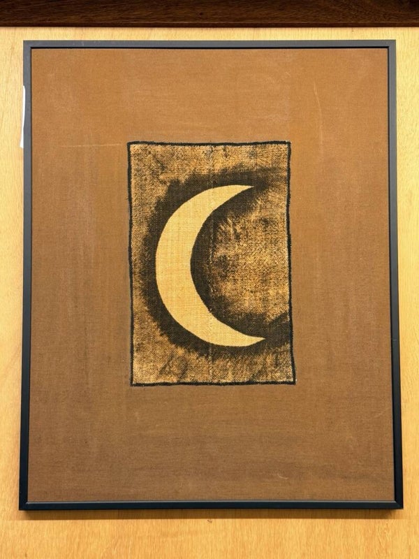 USF043 - African painting - Artist Abdoul Kader Boly - Moon - Burkina Faso.