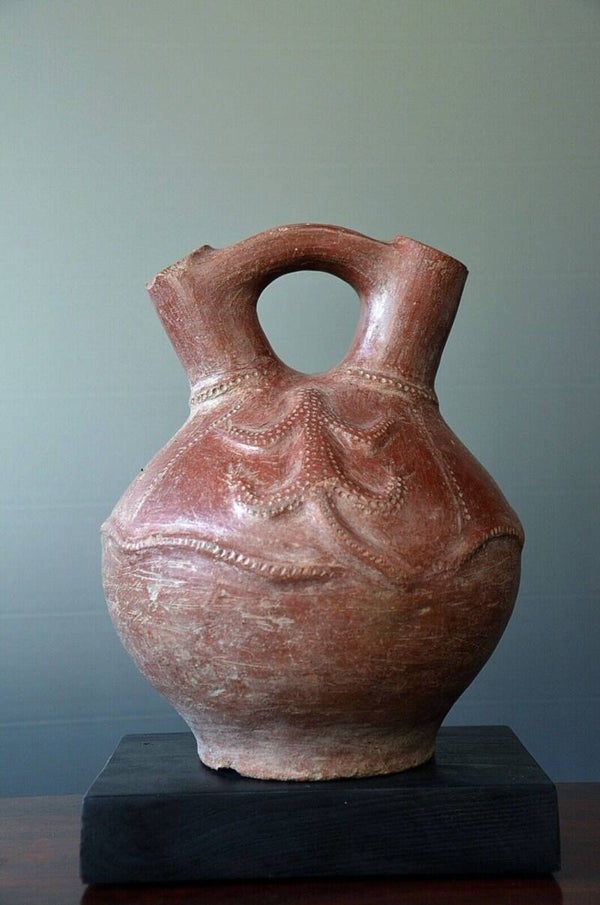 230426 - Extremely Rare Old African Yoruba Terracotta Jar - Nigeria