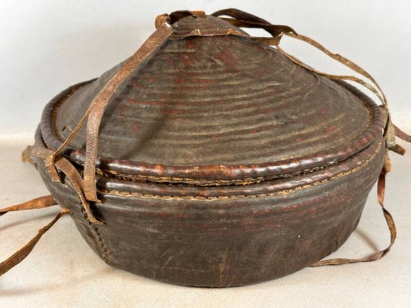 250412 - Old Ethiopian Injerra leather basket - Ethiopia.