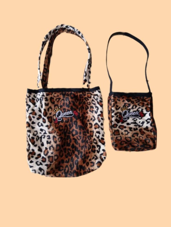Sac léopard 43cm sur40 + sacoche