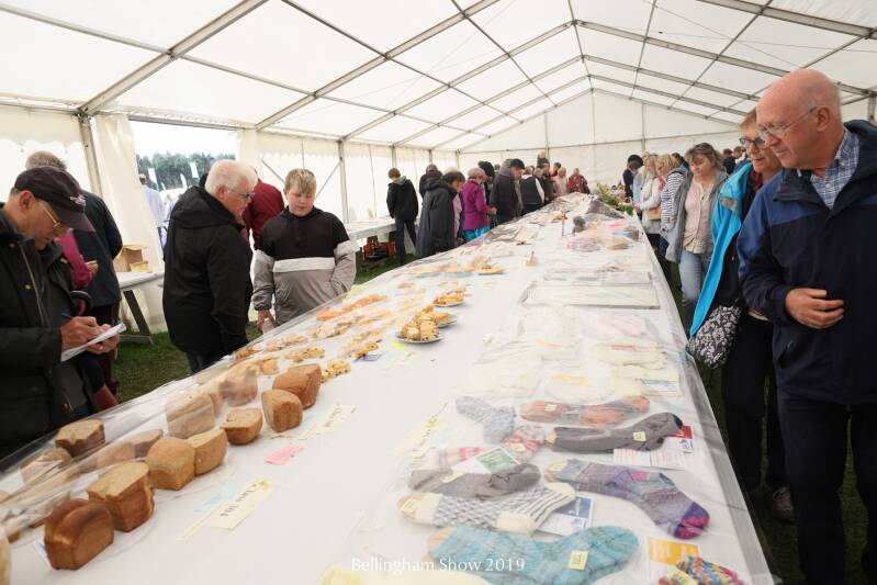 bakery competiton in industrial tent  at Bellingham Show Northumberland