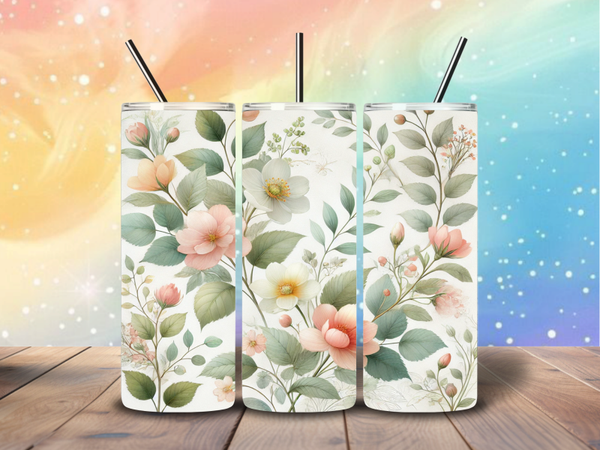 Tumbler | Bloemen wit