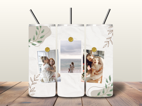 Tumbler blaadjes met 3 foto's