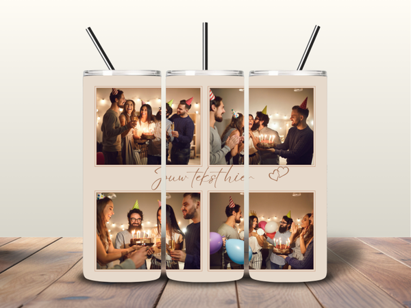 Tumbler | Collage met 4 foto's en tekst