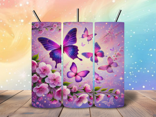 Tumbler | vlinders paars